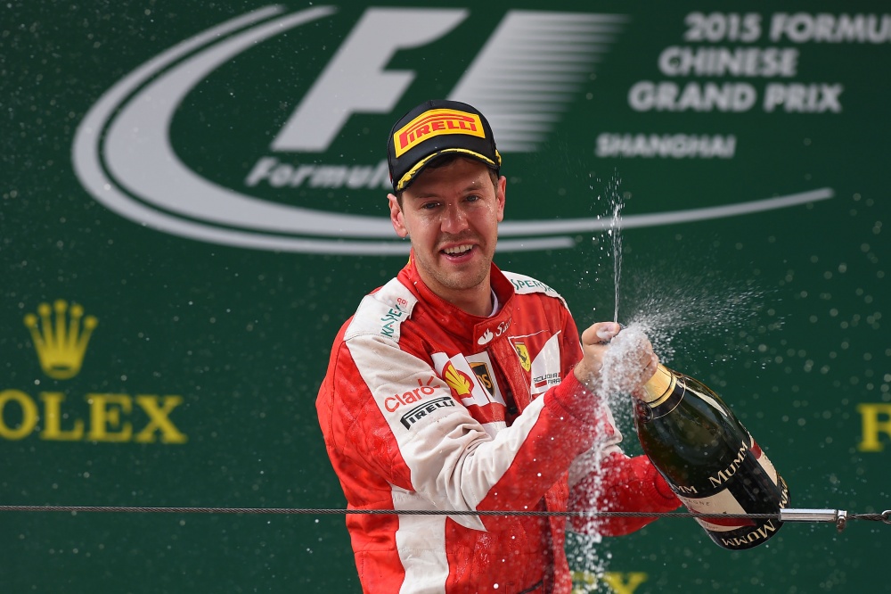 Photo: Formel 1, 2015, China, Vettel, Podium