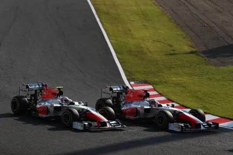 Tonio Liuzzi and Daniel Ricciardo in 2011: Probably the strongest driver line-up of HRT.