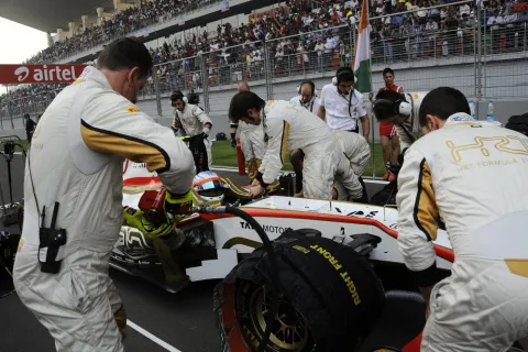 Racing at home: Narain Karthikeyan in India.