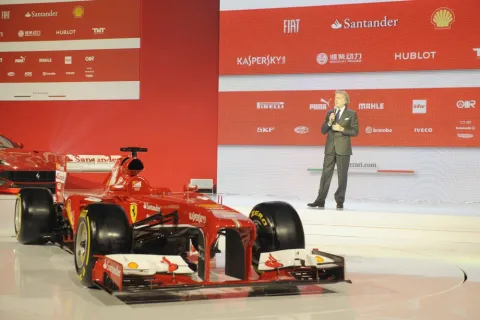 Luca di Montezemolo presents the Ferrari F138