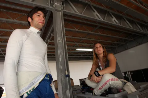 Andrea Roda and Michela Cerruti before the race