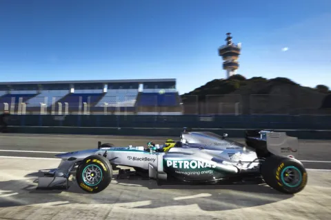 First rollout in the new Mercedes W04.