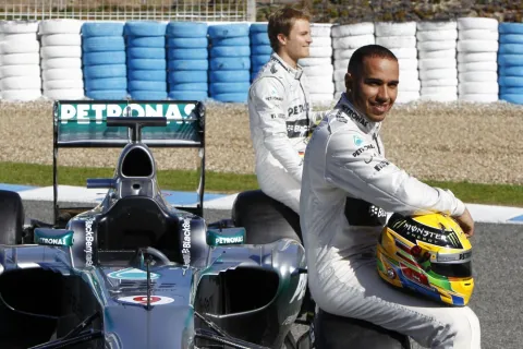 new at Mercedes: Lewis Hamilton