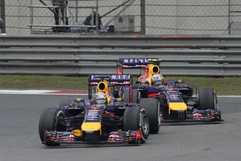Sebastian Vettel had to let teammate Ricciardo pass