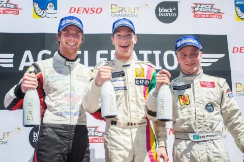 Podium of race 2: Bortolotti, Melker, Rosenqvist