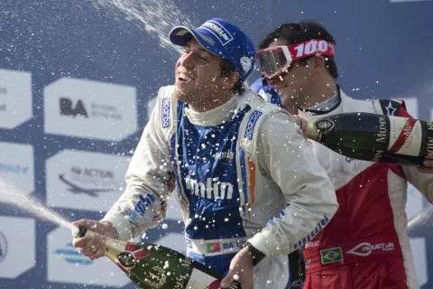 Winner Antonio Felix da Costa with Nelson Piquet