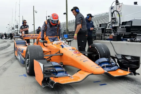 Graham Rahal enters the Dallara-Honda