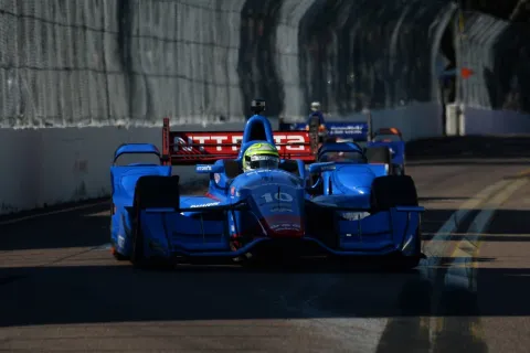 Tony Kanaan was able to enter the phalanx of Penske