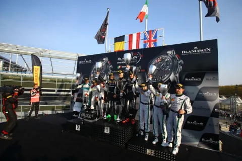 The podium in Monza