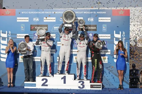 Podium of Race 2: Muller wins ahead of Loeb and Lopez