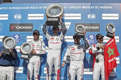 Podium of Race 1: Lopez wins ahead of Ma and Loeb