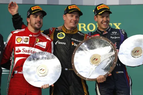 The podium: Melbourne GP 2013
