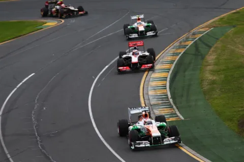 One of the surprises: Adrian Sutil leading for a long time