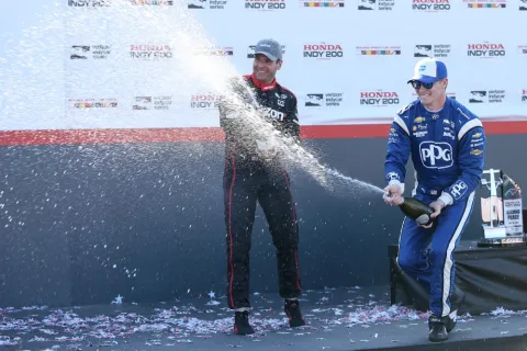 Team colleagues on the podium: Josef Newgarden wins ahead of Will Power