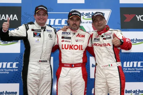 Podium 2 with Muller, Nykjaer and Tarquini