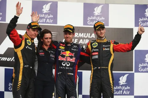 The podium: Bahrain GP 2013
