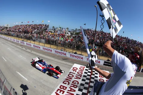 Takuma Sato wins his first IndyCar race
