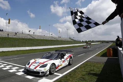 Winner in Race 2: Alessi and Keilwitz with their Callaway Corvette