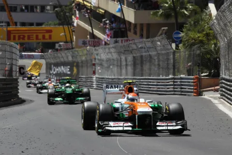 Adrian Sutil's combative performance was rewarded with a 5th place