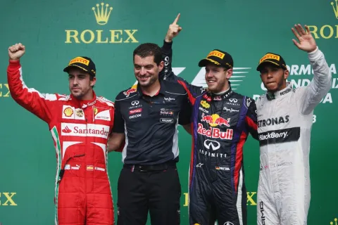The podium: Canadian GP 2013