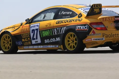 Pole Position for Luigi Ferrara in his Mercedes Coupe