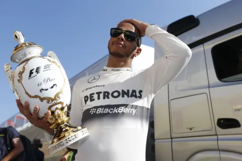 Unbeatable: Lewis Hamilton drives to the first victory with Mercedes GP