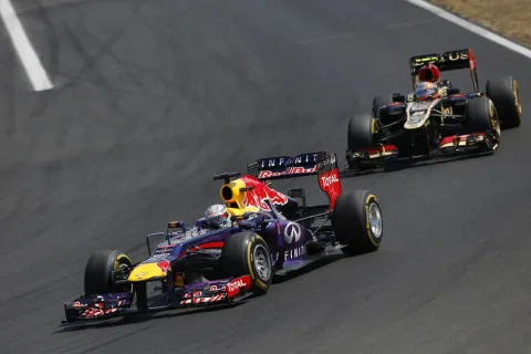 Sebastian Vettel had to fight against both Lotus