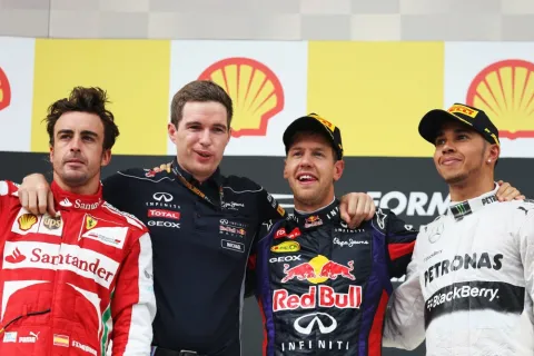 The podium of the Spa GP 2013