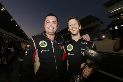 Hero of the race: Romain Grosjean was leading the race a long time