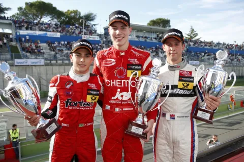 Podium of race 3: Marciello, Derani, Sims