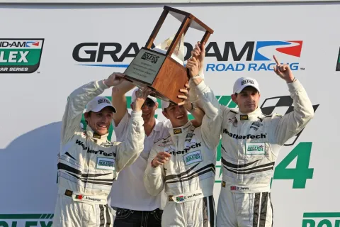 Victory in the GT class for Felipe Albequerque, Oliver Jarvis, Edoardo Mortada and Dion von Moltke