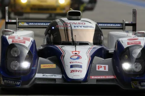 The Toyota of Davidson/Buemi/Sarrazin led until suspension broke