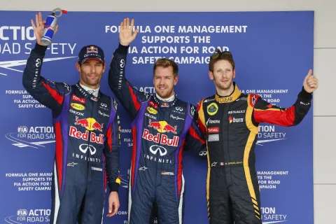 Austin GP Podium: Vettel wins ahead of Grosjean and Webber