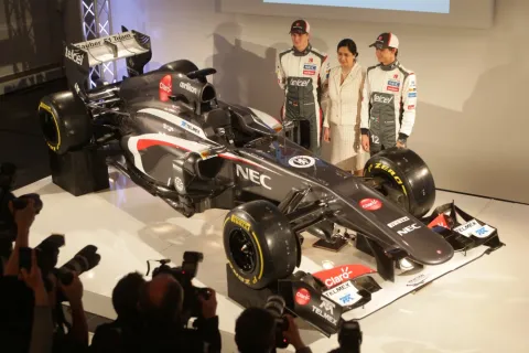 The Sauber C32, car of Nico Hulkenberg and Esteban Gutierrez