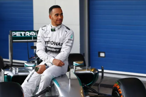 On Lewis Hamilton's car is the 44