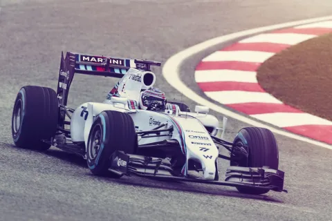 The Williams FW36 on track